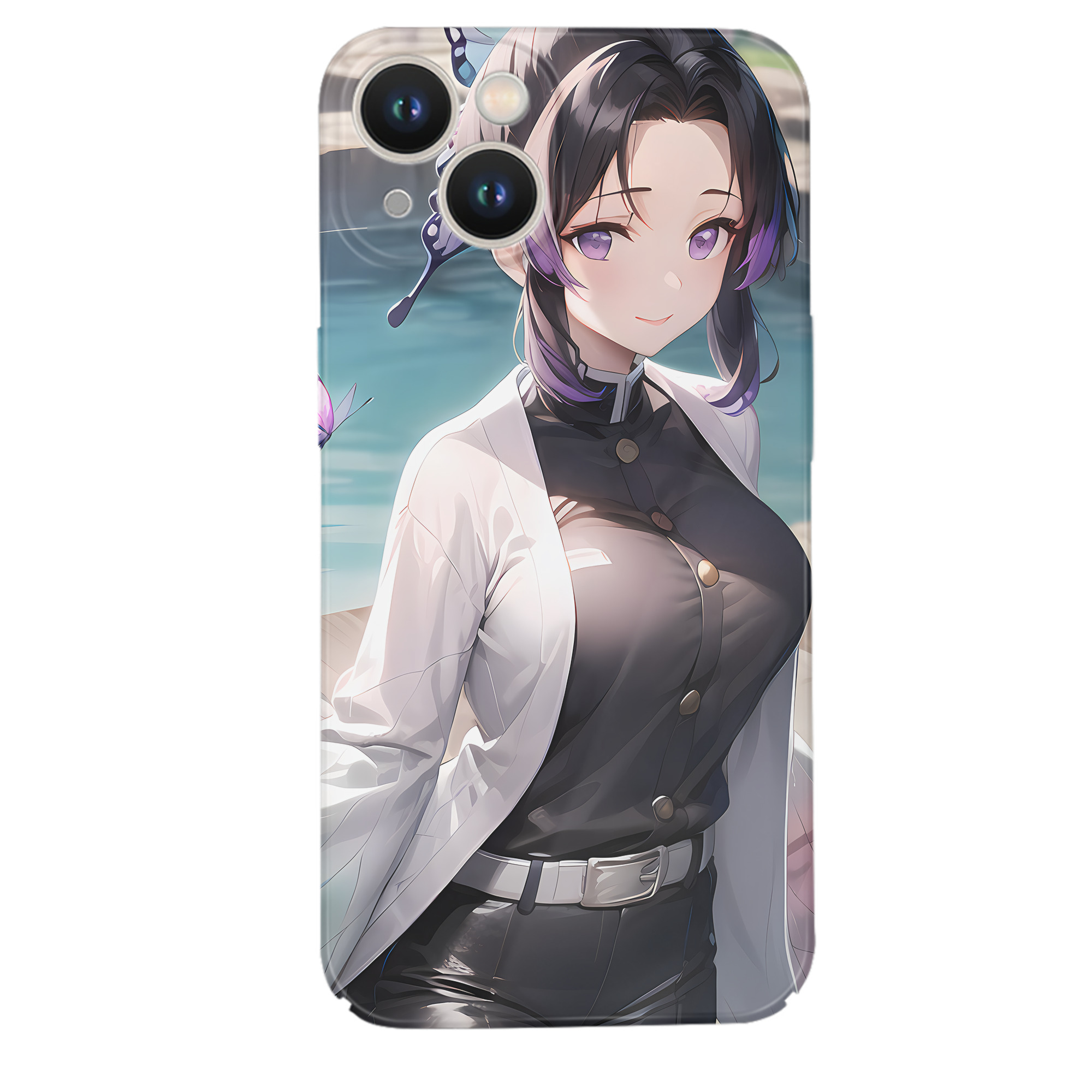 （画像用） 鬼滅の刃（きめつのやいば）蟲柱-胡蝶 しのぶ／こちょう しのぶ Kochou Shinobu 【iPhone 14シリーズ対応】ハードケース
